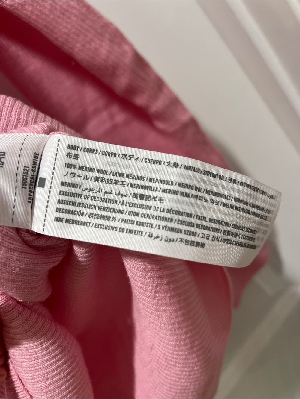 Abercrombie & Fitch half zip polo 100% merino wool soft ribbed lightweight pink - Picture 7 of 10